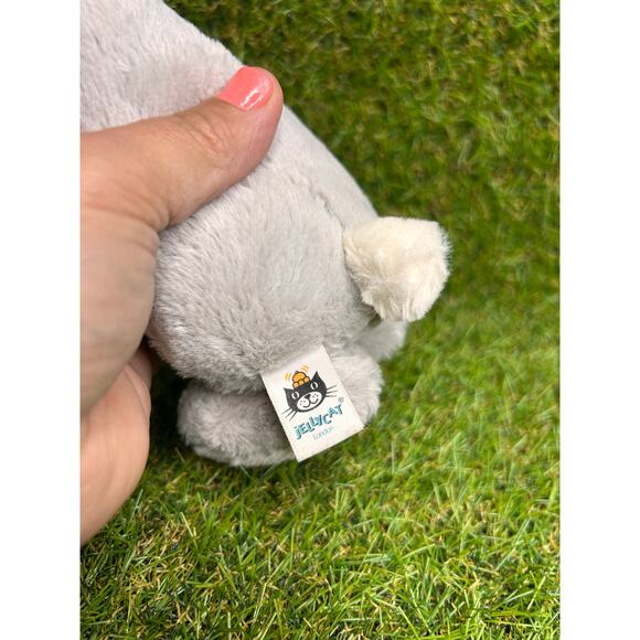 JellyCat Gray Bashful Bunny Rabbit Bean Filled STUFFED ANIMAL PLUSH Soft Toy - Picture 6 of 8